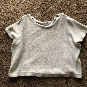 Short sleeve cropped sweater